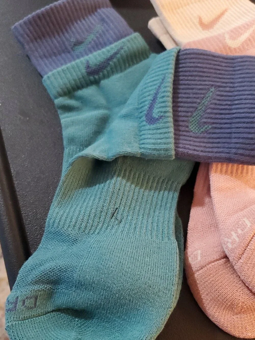 Nike Dri-FIT Cushioned Ankle Socks - Teal, Pink, Navy, Gray Double Logo Band